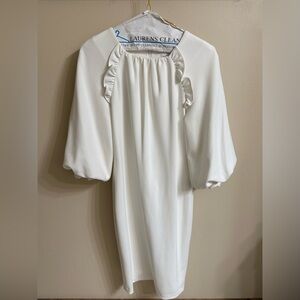 Calvin Klein White Dress with Ruffle Detail